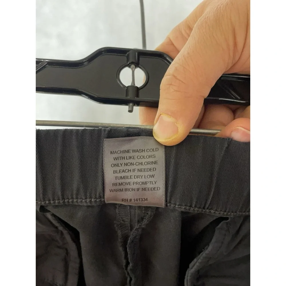 Bear Bottom Pants Men XL 36x30 Gray Twill Stretch Elastic Waist Straight Casual